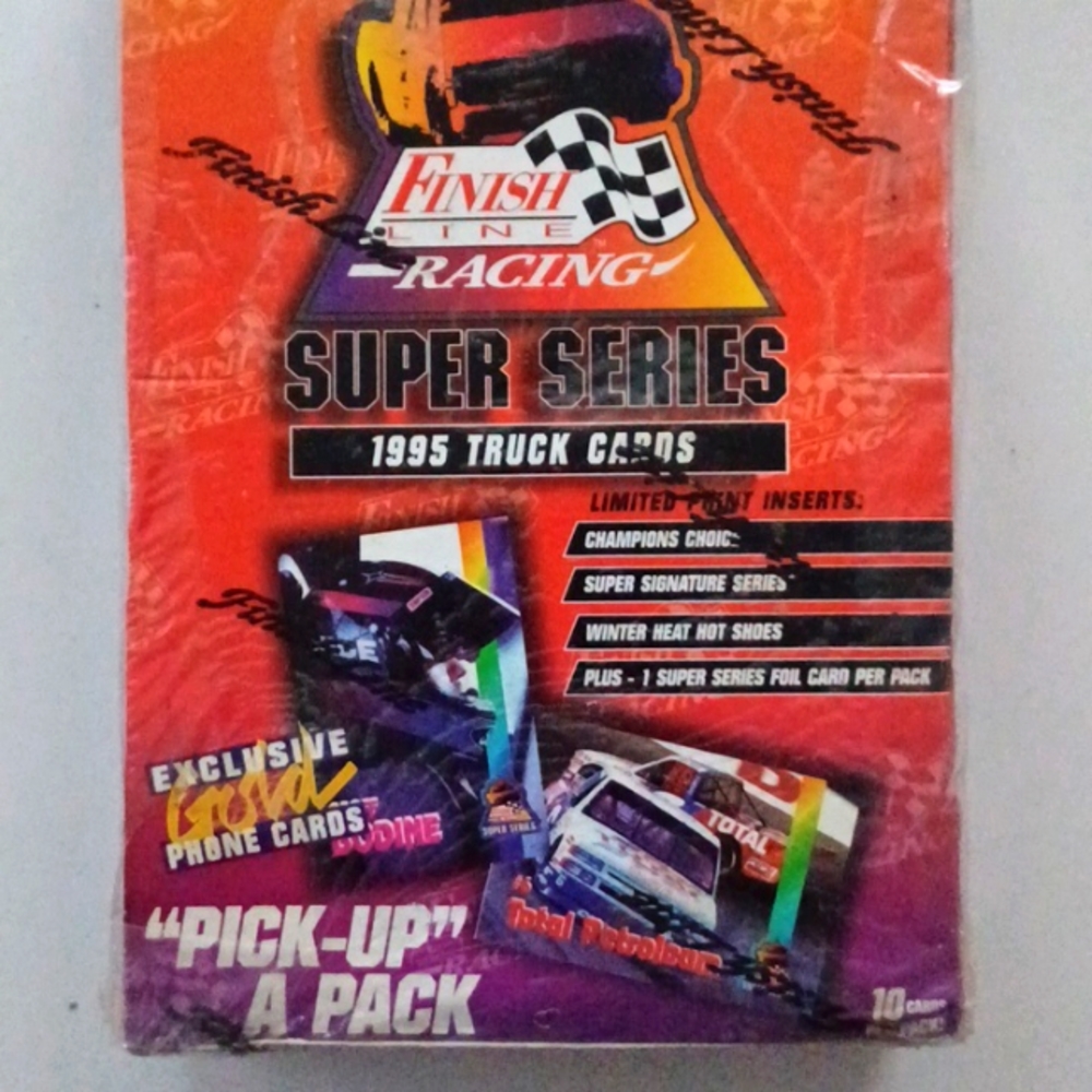 Factory Sealed Box of 1995 Finish Line Racing Super Series Truck Trading Cards